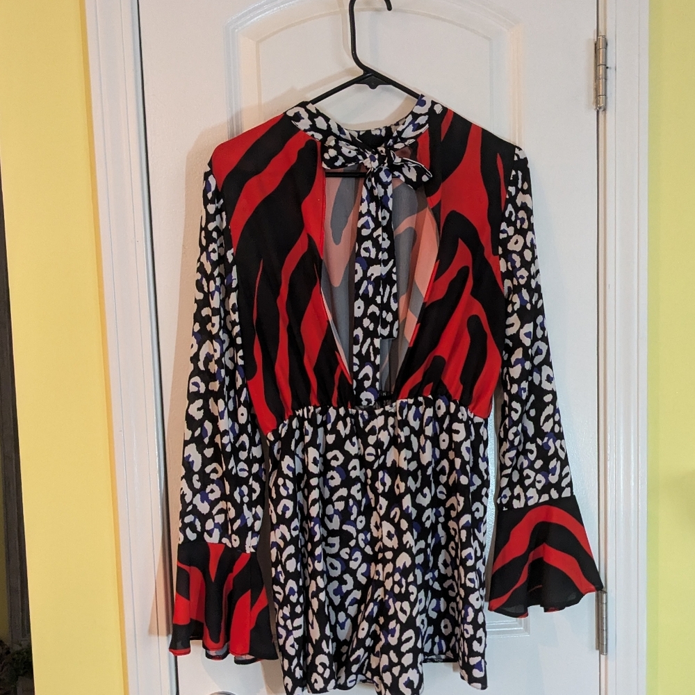 ASOS Abstract Print Romper - Picture 2 of 7